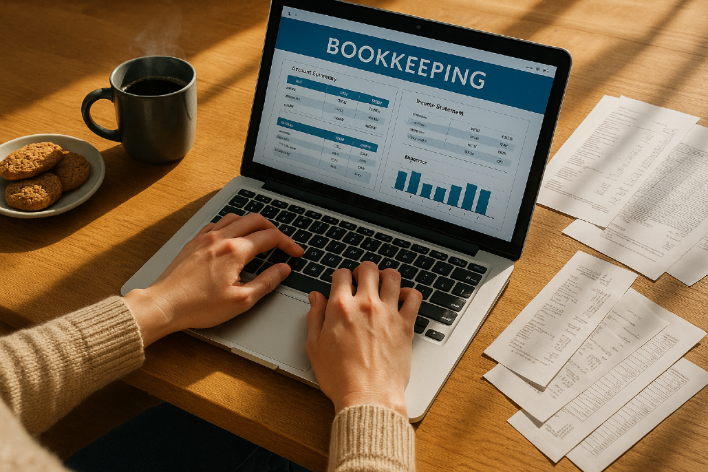 Bookkeeper balancing, Ledgers and numbers with care, Numbers dance on page